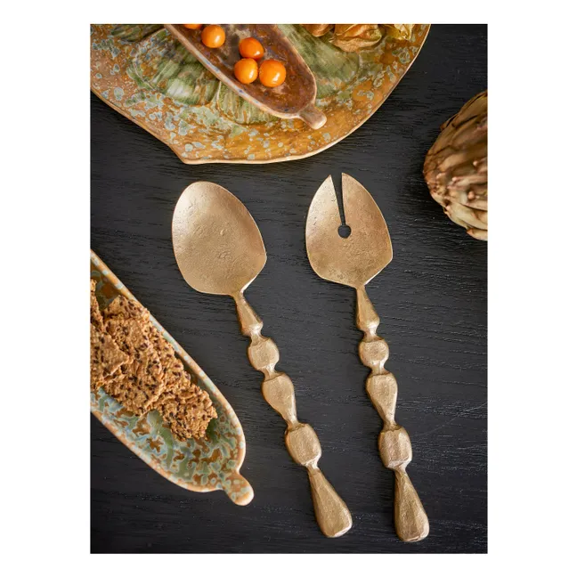 Couverts à salade Edi en métal - Set de 2 | Laiton