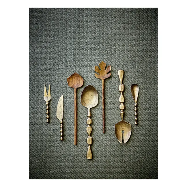 Edi metal salad servers - Set of 2 | Brass