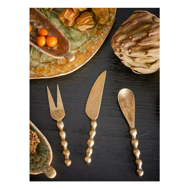 Ustensiles à fromage Haolin - Set de 3 | Laiton