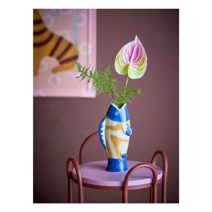 Irving-Vase aus Steingut | Blau- Produktbild Nr. 1