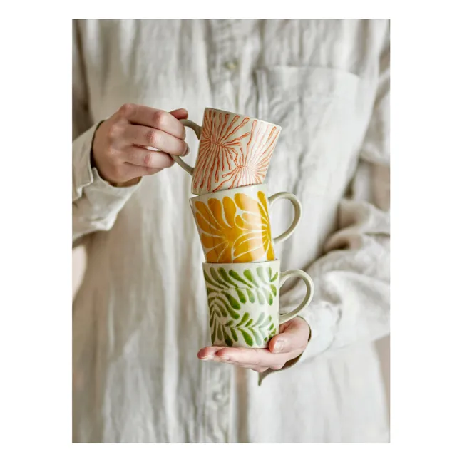 Tasses Fauni en grès - Set de 3 | Multicolore