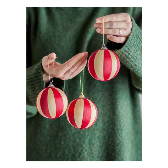 Wynn-Weihnachtskugeln - 3er-Set | Rot