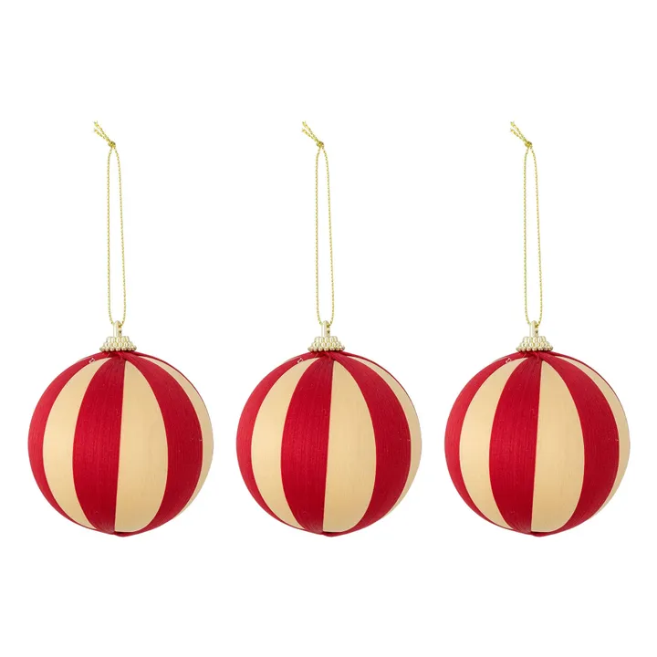 Boules de Noël Wynn - Set de 3 | Rouge- Image produit n°0