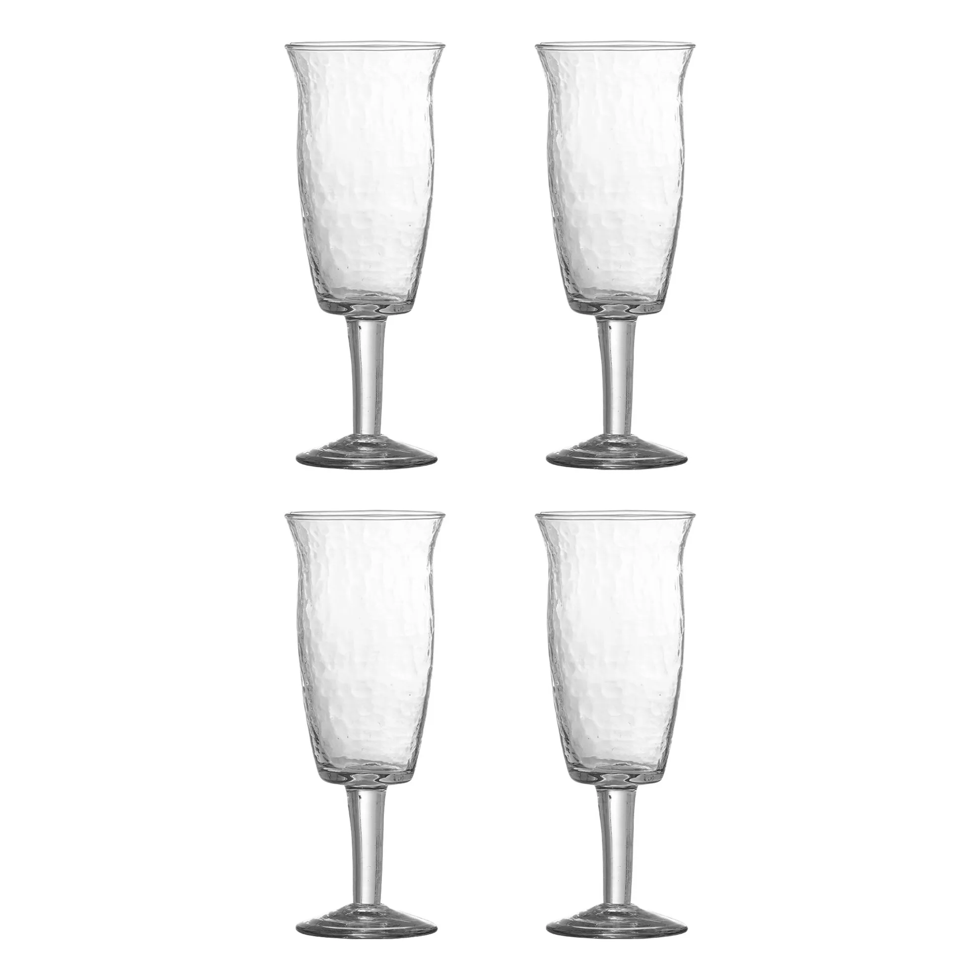 Bloomingville Transparent Asha Wine Glasses In Recycled Glass - Set Of 4