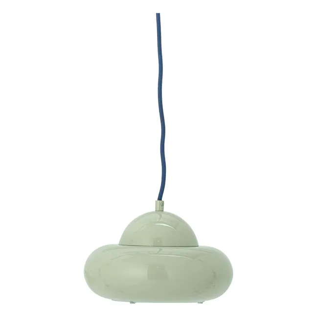Bubble hanging lamp in metal | Almond green