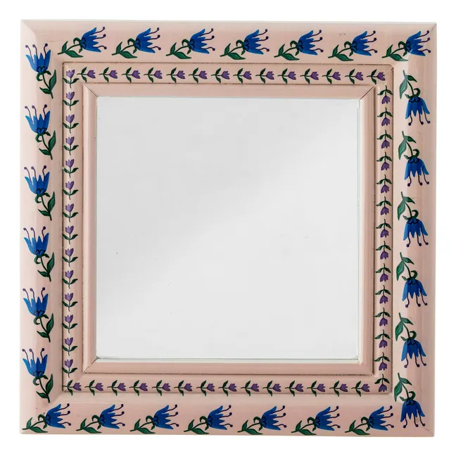 Badia wall mirror in pine | Pink