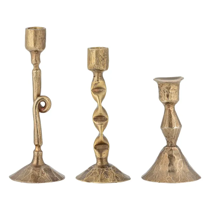 Efsa metal candleholder - Set of 3 | Brass- Product image n°0