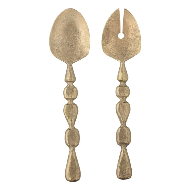 Edi metal salad servers - Set of 2 | Brass