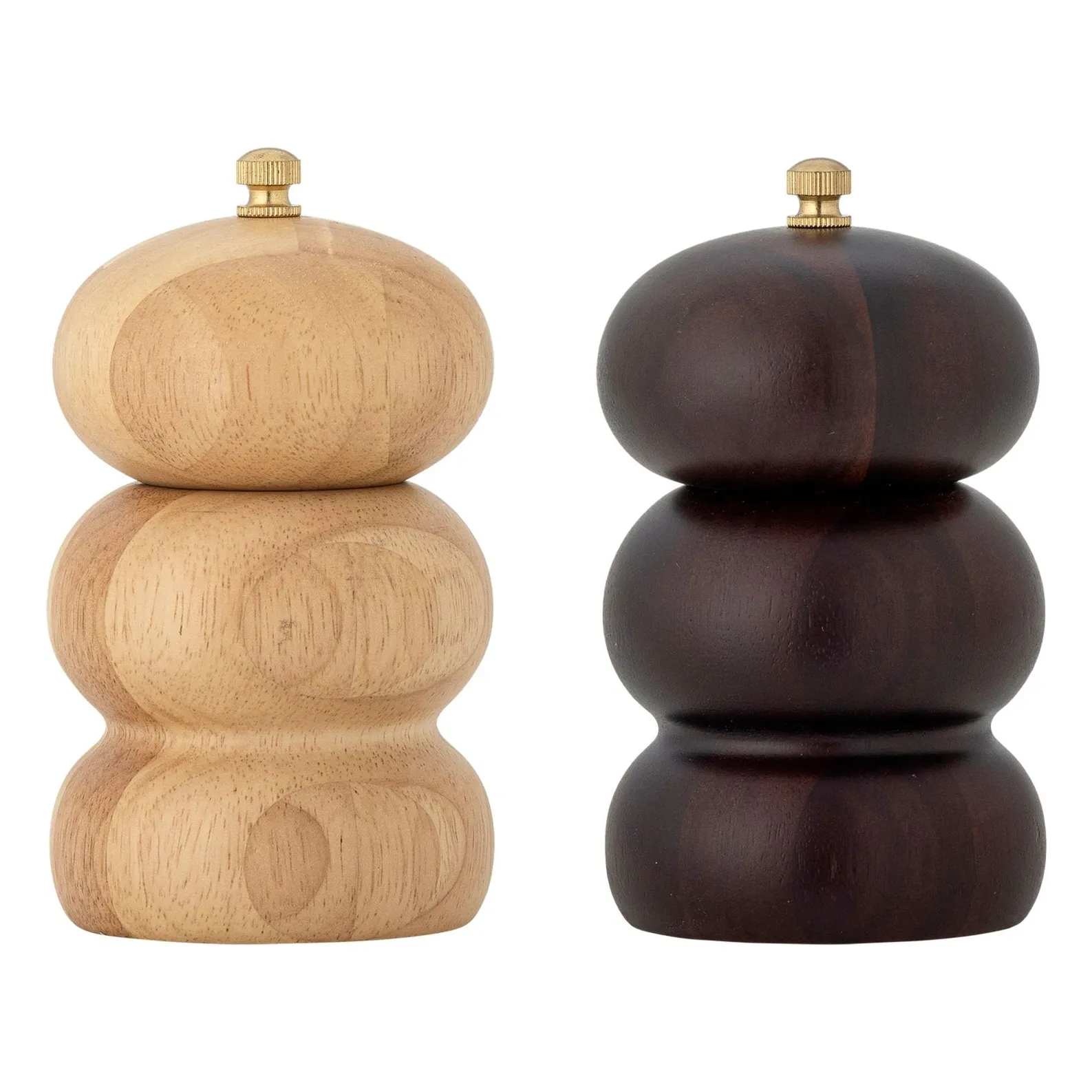 Bloomingville Natural Salt And Pepper Shaker Marge In Rubber Wood