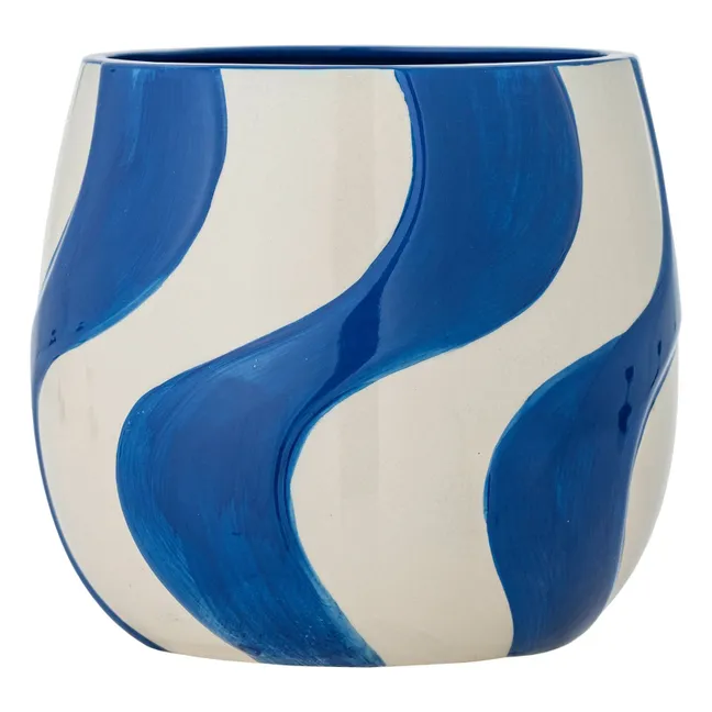 Blumentopf Romy aus Steingut | Blau