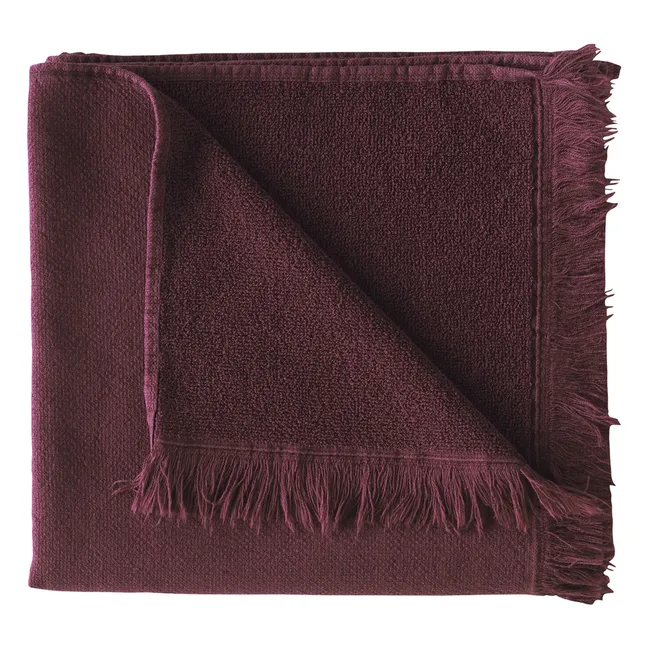 Serviette de toilette en coton bio Luna | Bordeaux