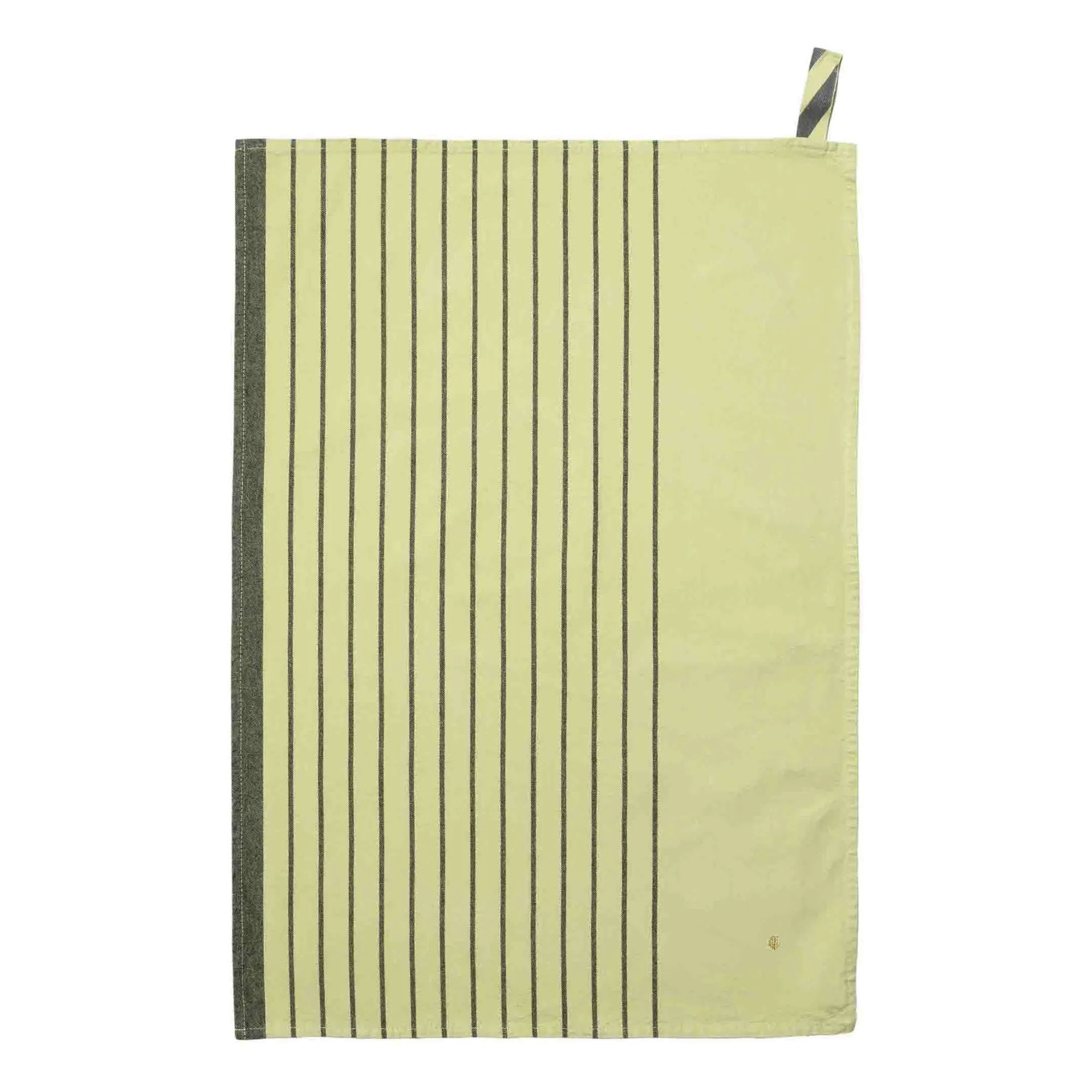 La Cerise Sur Le Gâteau Pale Yellow Piero Organic Cotton Striped Tea Towel