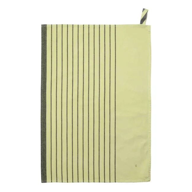 Piero organic cotton striped tea towel | Pale yellow