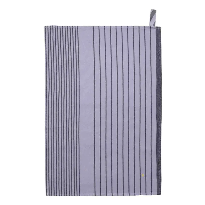 Piero organic cotton striped tea towel | Lavender- Product image n°0