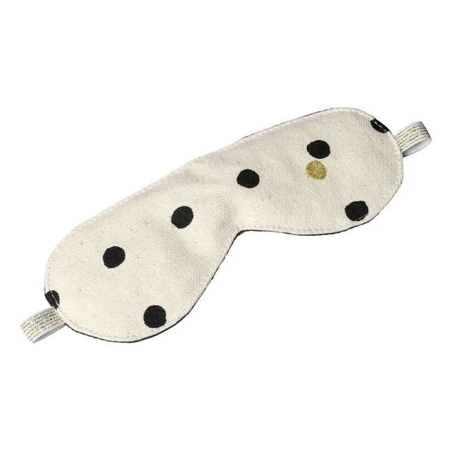 Mio organic cotton night mask with polka dots | Ecru