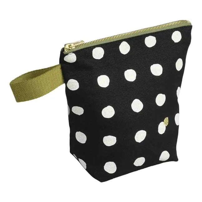Mia organic cotton polka-dot toiletry bag | Caviar
