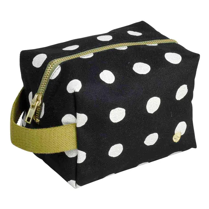 Trousse de toilette Cube à pois en coton bio Mia | Caviar- Image produit n°0