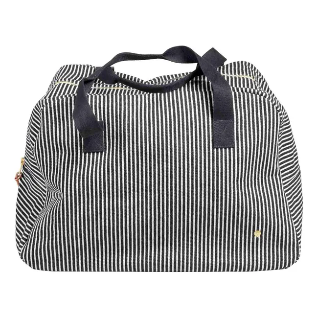 Sac week-end rayé en coton bio Basile | Caviar