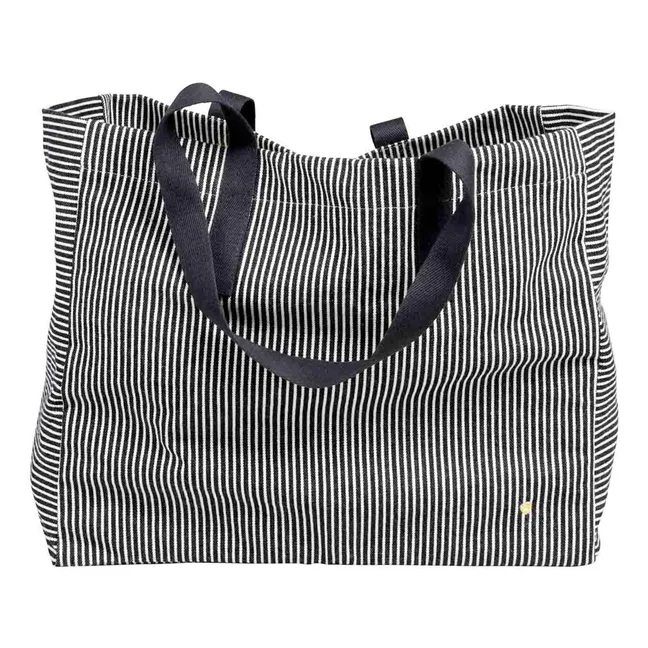 Shopping bag a righe in cotone biologico Basile | Caviale