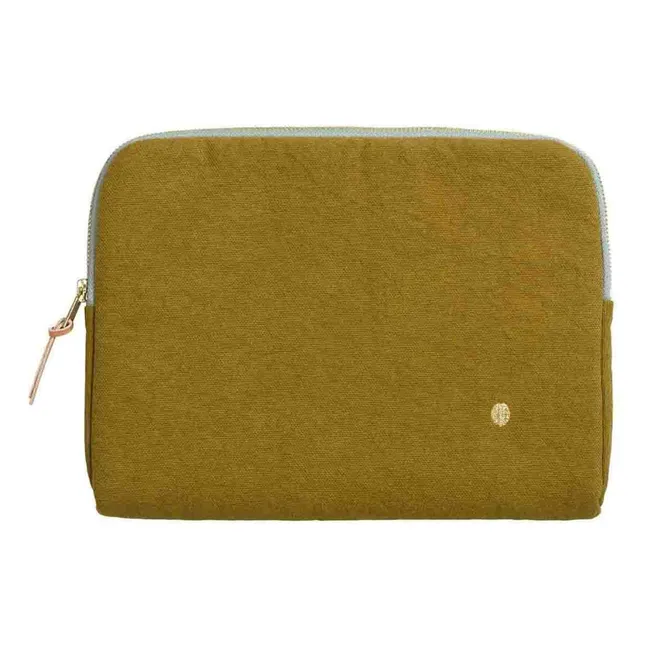Iona Ipad cover in organic cotton | Gold