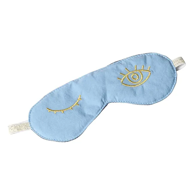 Eyes organic cotton night mask | Light blue