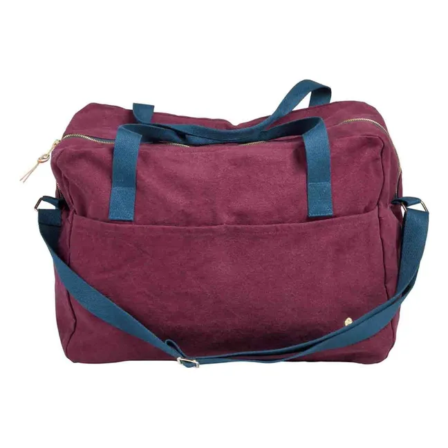 Iona organic cotton travel bag | Burgundy