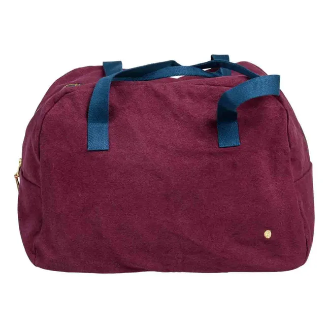 Wochenendtasche aus Bio-Baumwolle Iona | Burgunderrot