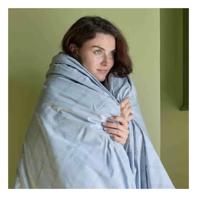 Housse de couette en coton bio Chloë | Bleu ciel