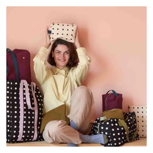 Cube toiletry bag in organic cotton Iona | Gold