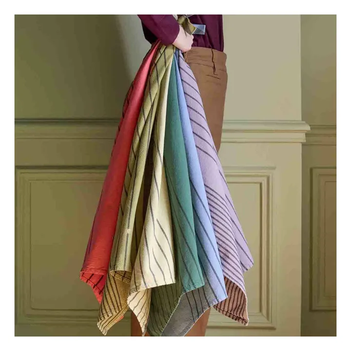 Piero organic cotton striped tea towel | Lavender- Product image n°2