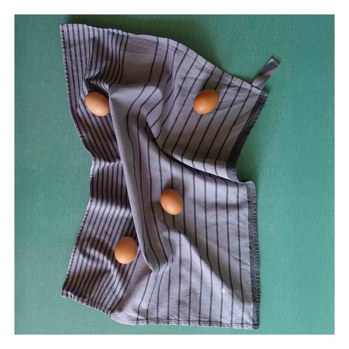 Piero organic cotton striped tea towel | Lavender- Product image n°1