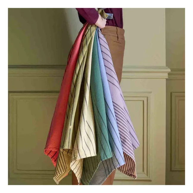 Piero organic cotton striped tea towel | Light blue