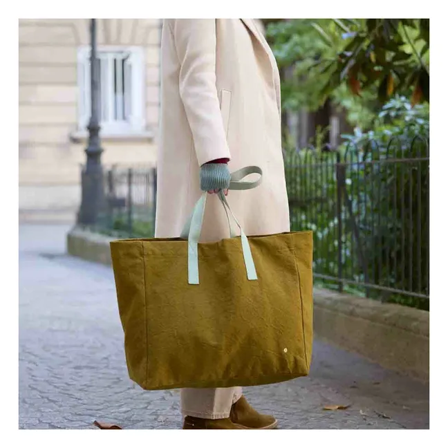 Iona organic cotton shopping bag | Gold