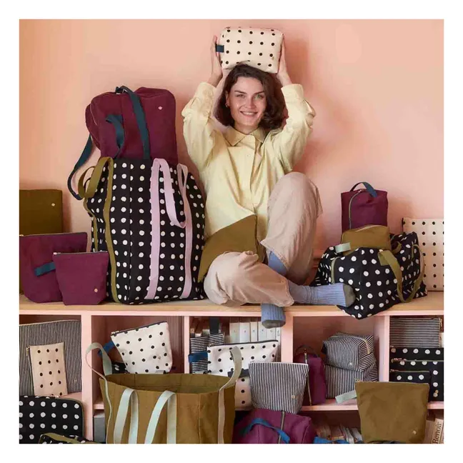 Pochettes à pois en coton bio Mio | Ecru