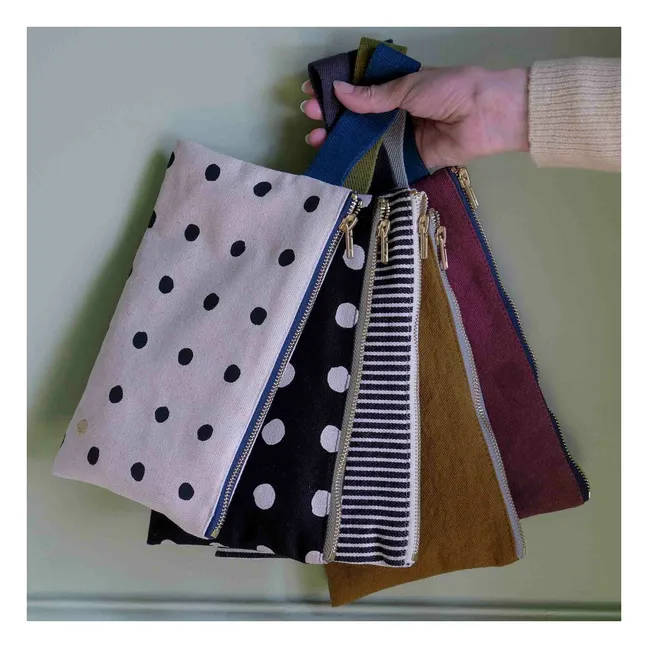 Iona organic cotton clutch bag with handle | Burgundy