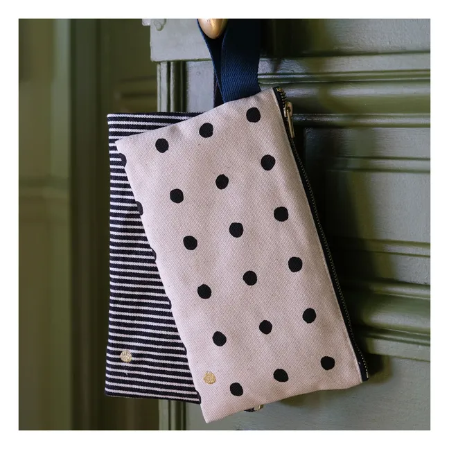 Clutch mit Henkel aus Bio-Baumwolle Mio | Seidenfarben