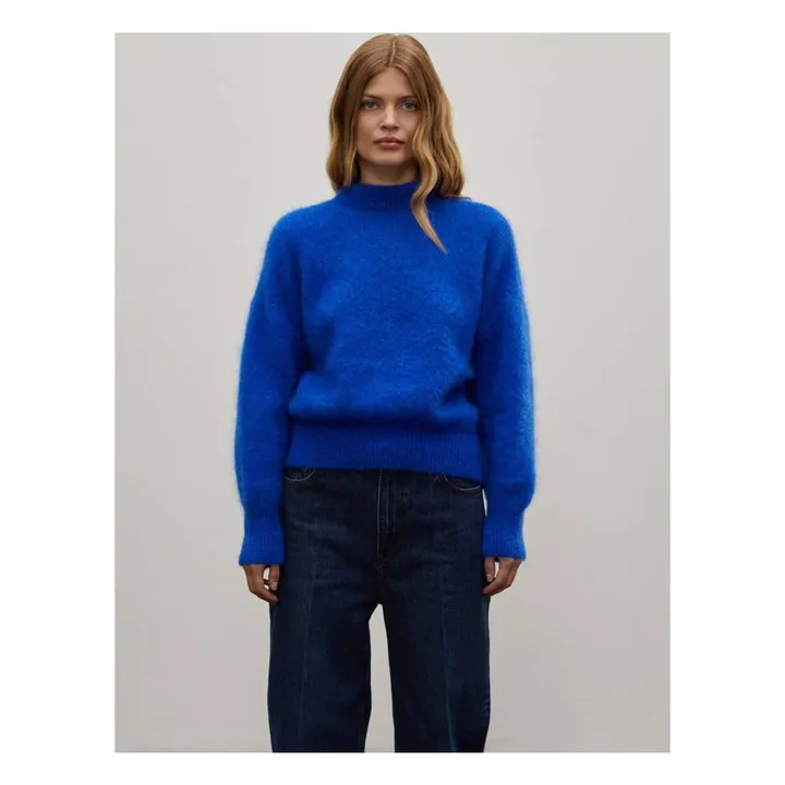 Jane Super Kid Mohair sweater | Electric blue- Product image n°6