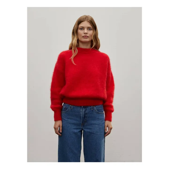 Jane Super Kid Mohair sweater | Red- Product image n°0