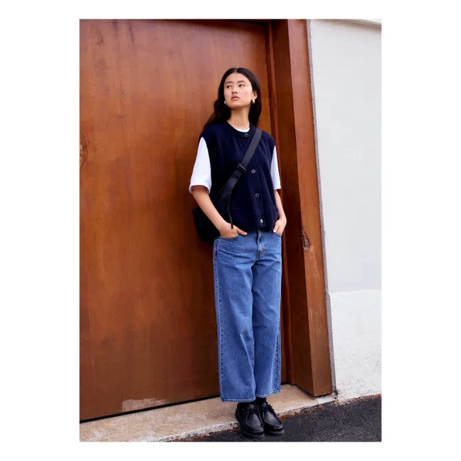 Gilet Margaux senza maniche in lana merino e cashmere | Blu marino