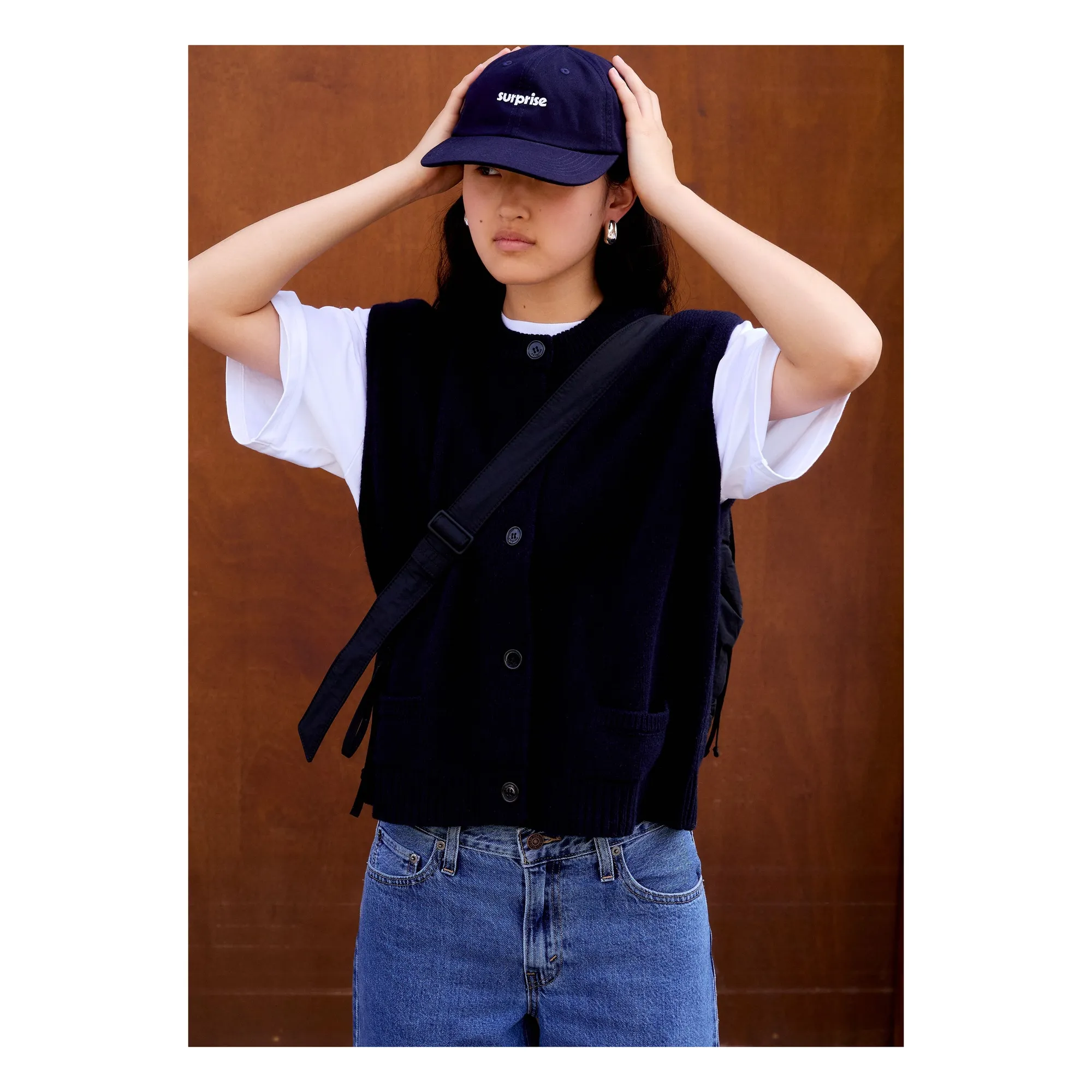 Surprise Paris - Gilet Sans Manches Margaux Laine Mérinos et Cachemire - Bleu marine | Smallable