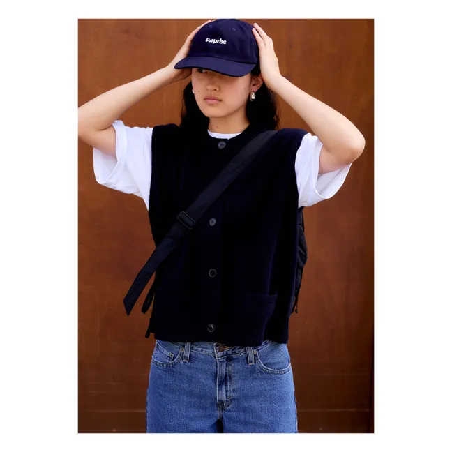 Gilet Margaux senza maniche in lana merino e cashmere | Blu marino