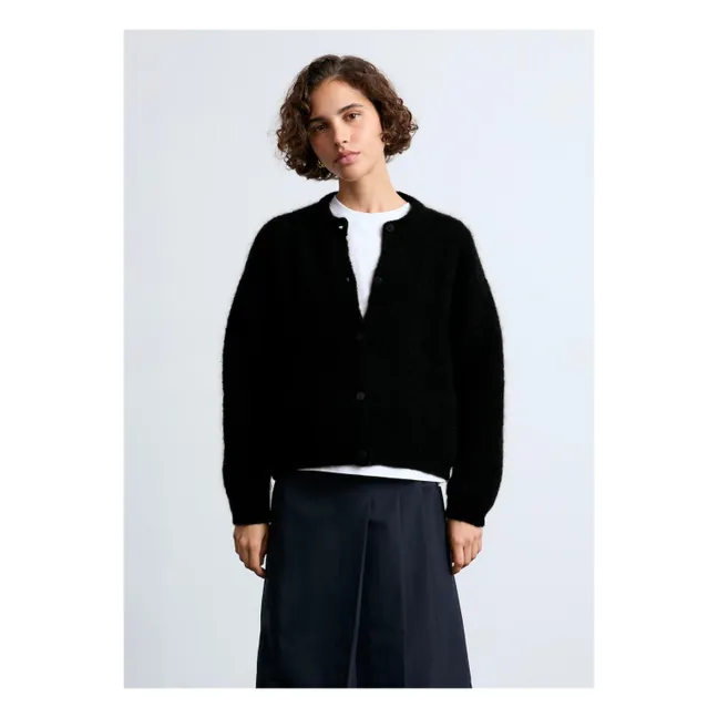 Chaqueta de punto Olivia Super Kid Mohair | Negro