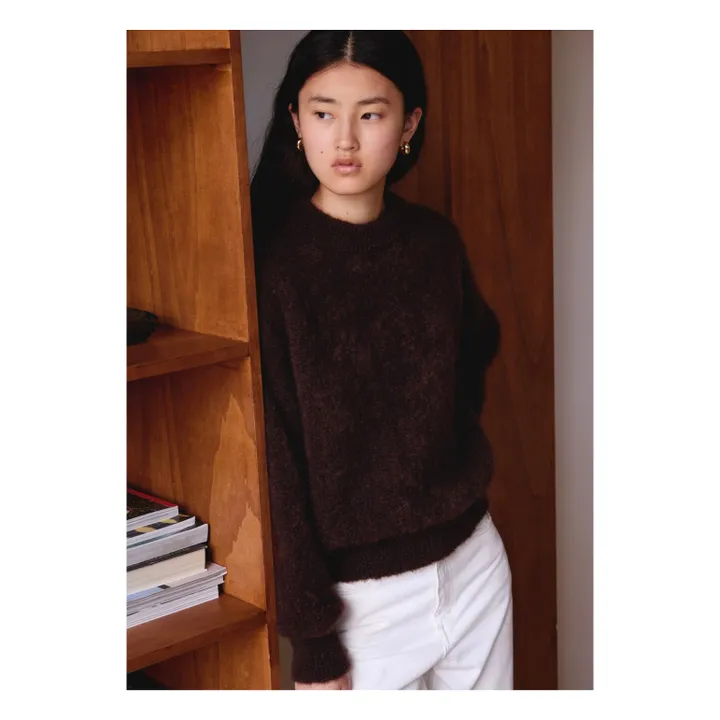 Pullover Jane Super Kid Mohair | Schokoladenbraun- Produktbild Nr. 1