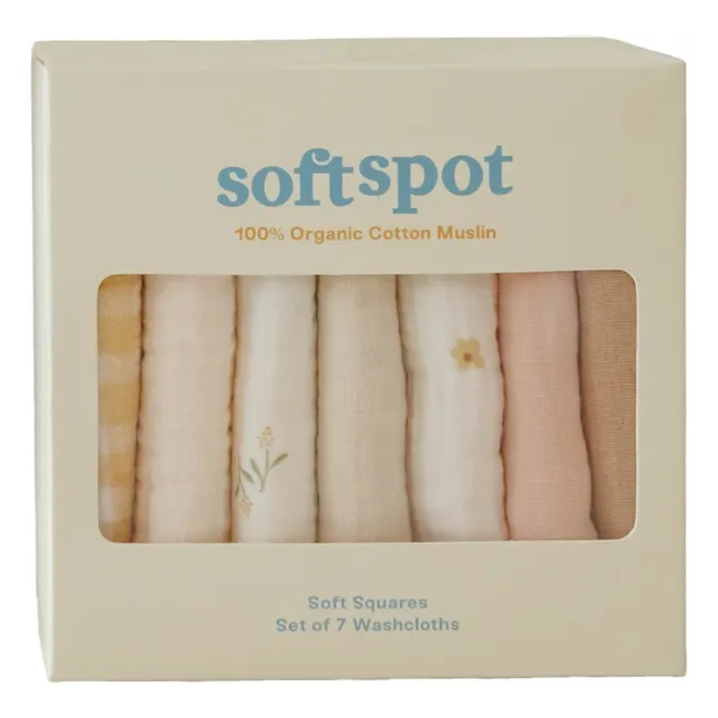 Picnic towels in organic cotton - Set of 7 | Yellow