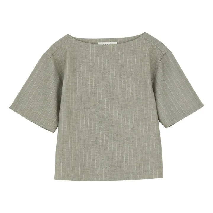 Blusa de lana a rayas rubias | Gris Claro- Imagen del producto n°0