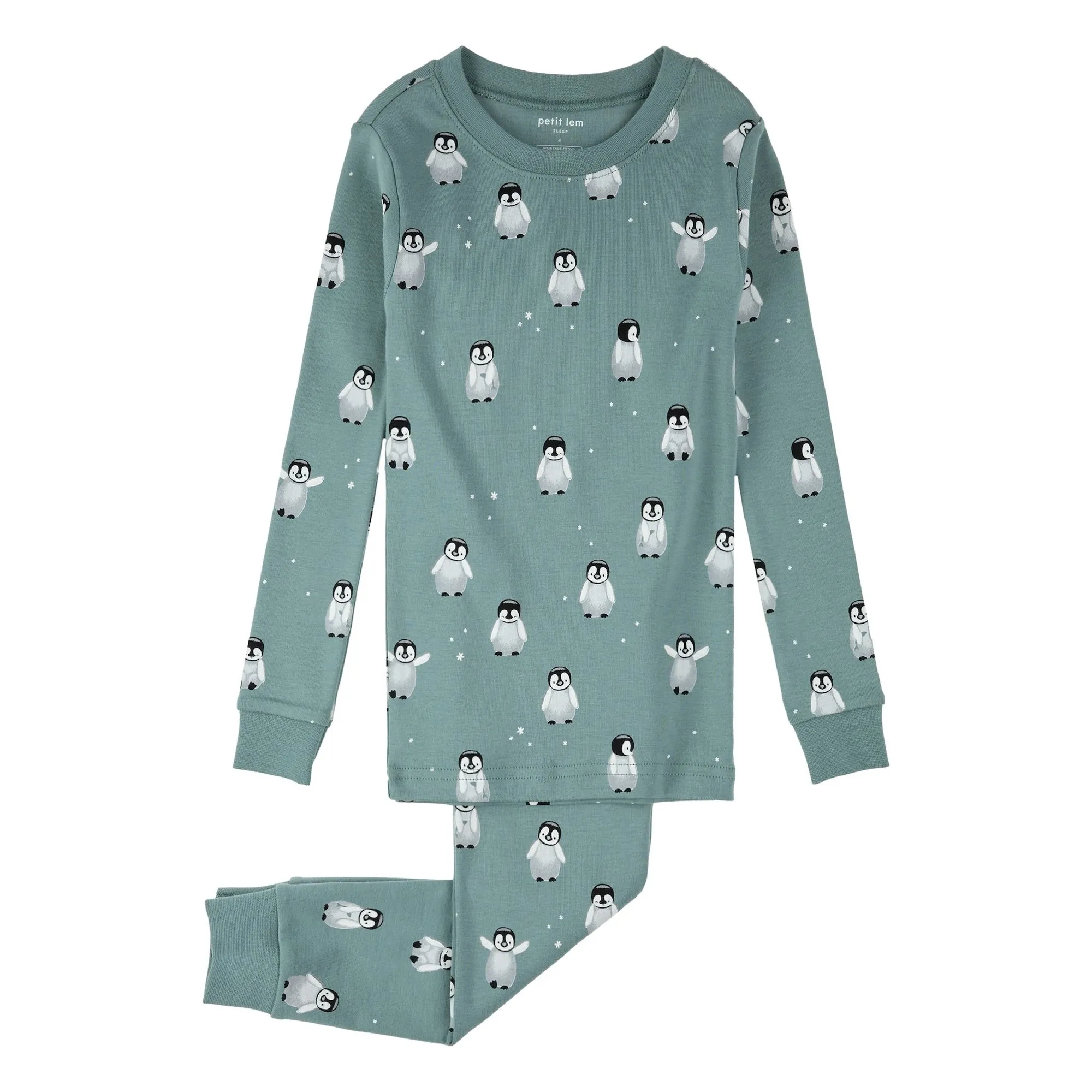 Petit Lem Green Organic Cotton Penguin Pyjamas