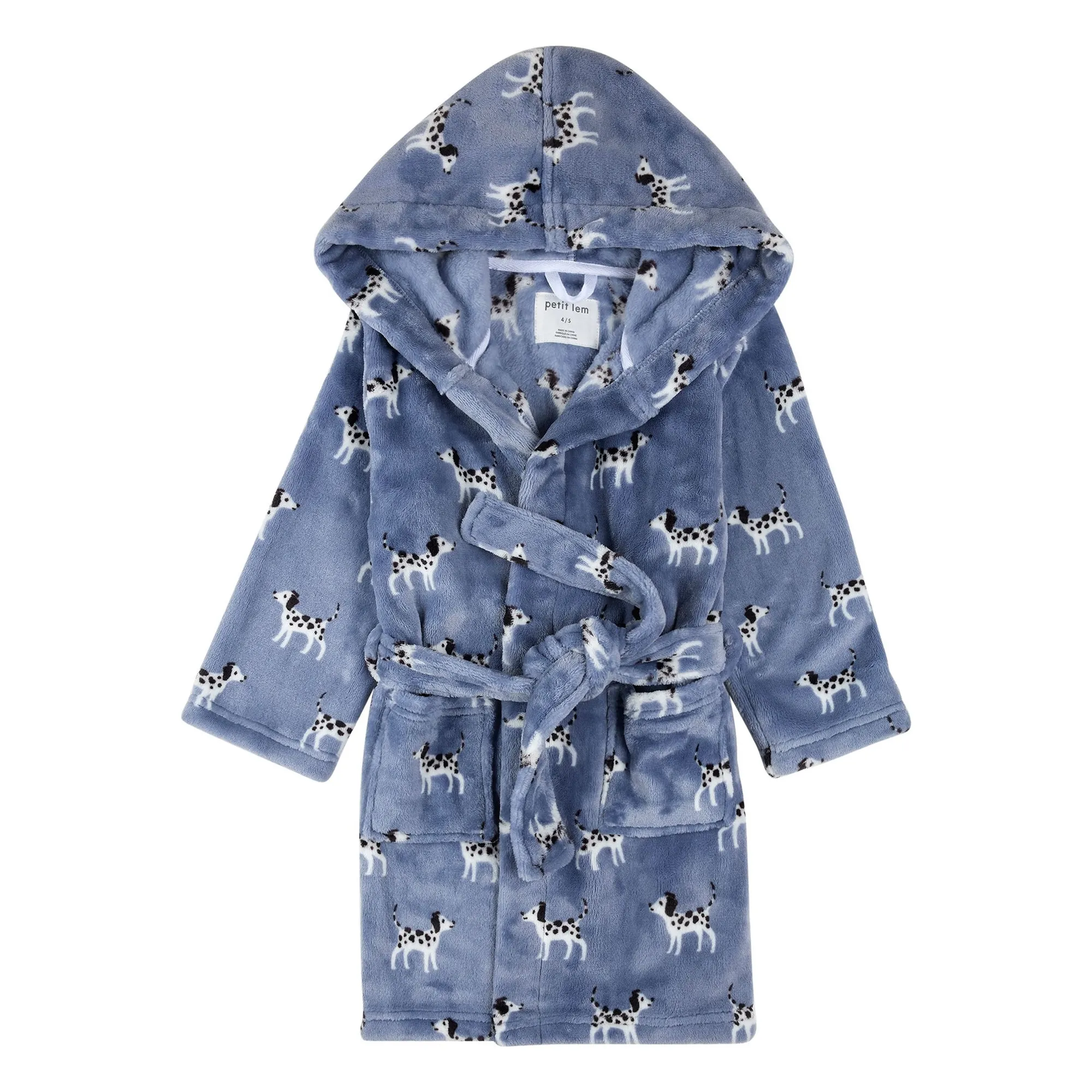 Petit Lem Blue Dalmatians Recycled Fiber Robe