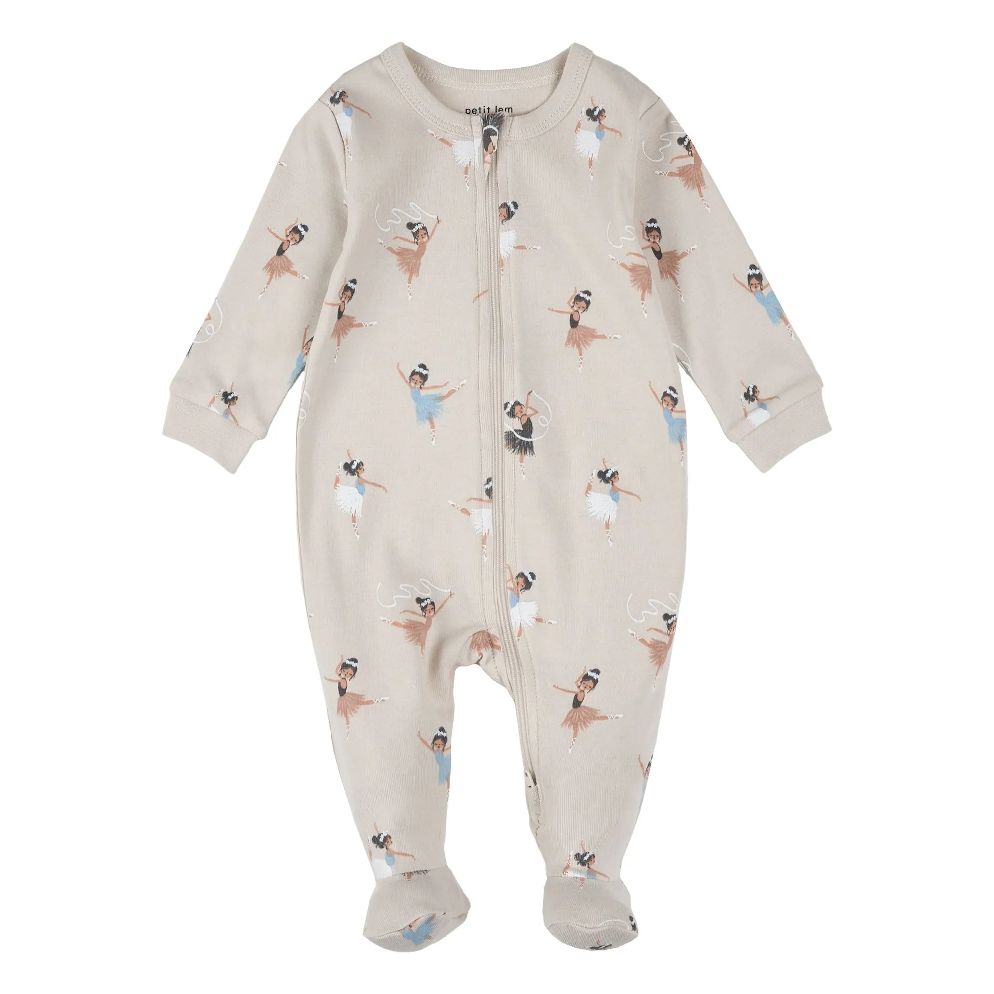 Petit Lem Pale Green Pyjama With Ballerina Feet Organic Cotton