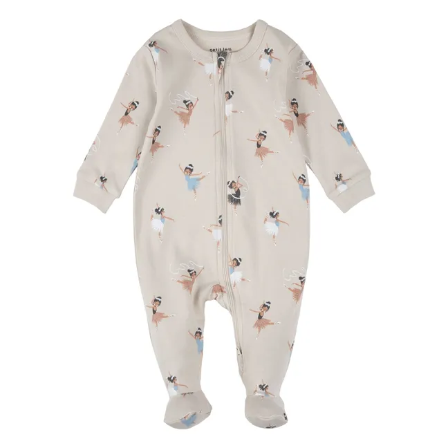 Pijama con pies de bailarina Algodón orgánico | Verde Pálido