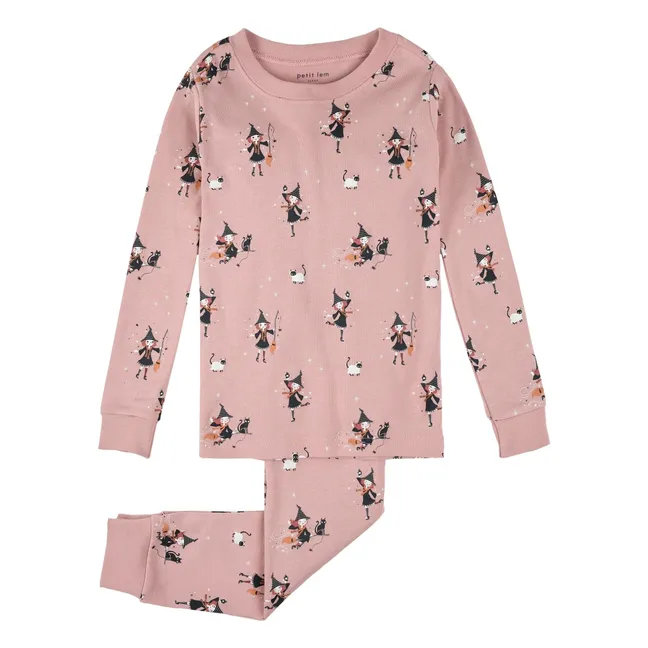 Pyjama Hexen Leuchtstoffröhren Bio-Baumwolle | Rosa